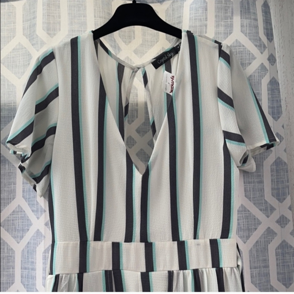 Crystal Sky Short Romper With Extended Skirt...